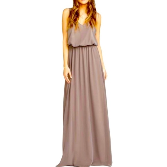 Show Me Your Mumu Kendall Scott Brown V-Back Formal Bridesmaids Dress Small - Picture 1 of 6